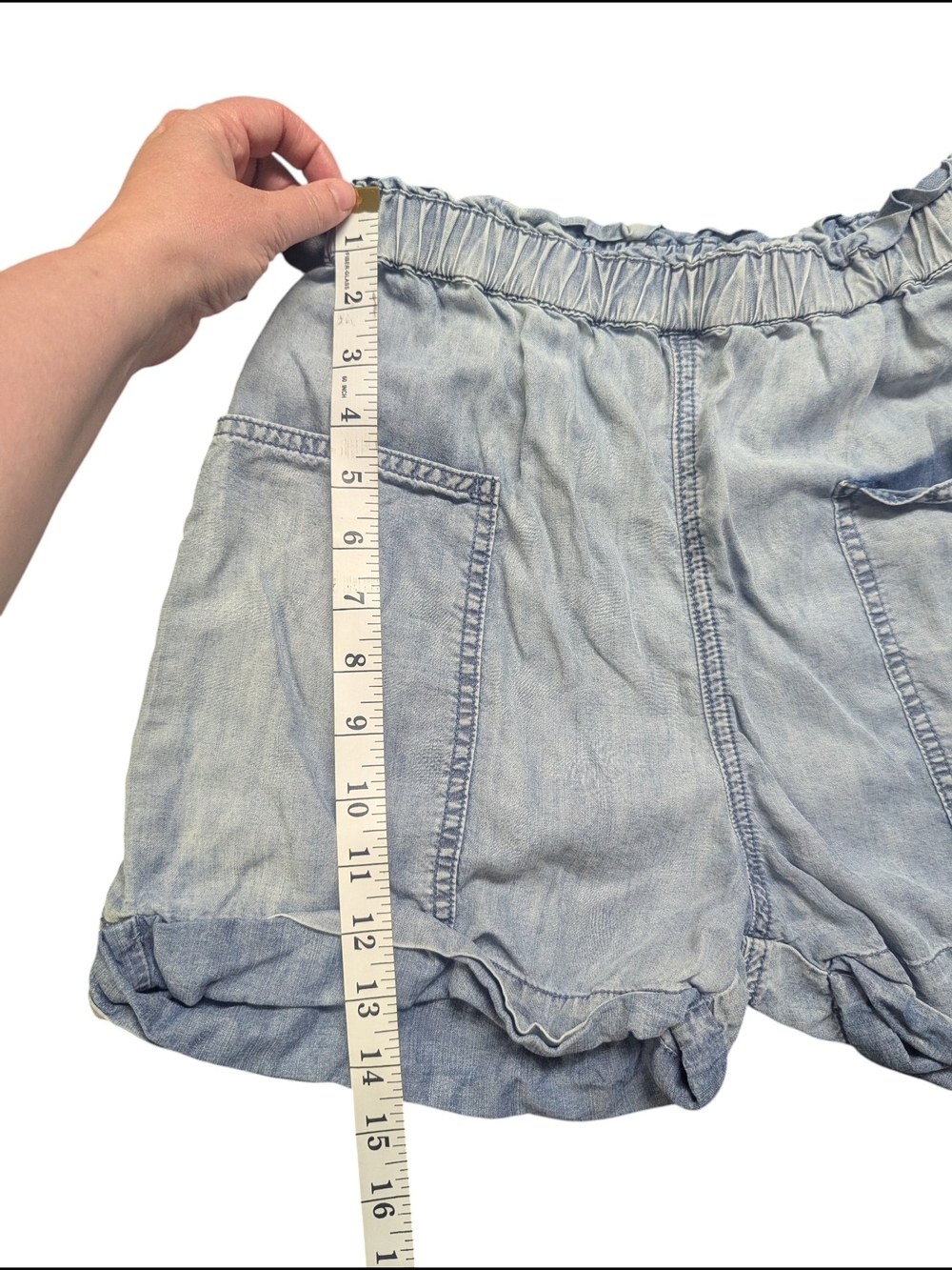Wilfred Light Blue Elastic Waist Denim Shorts Size S - Picture 7 of 10